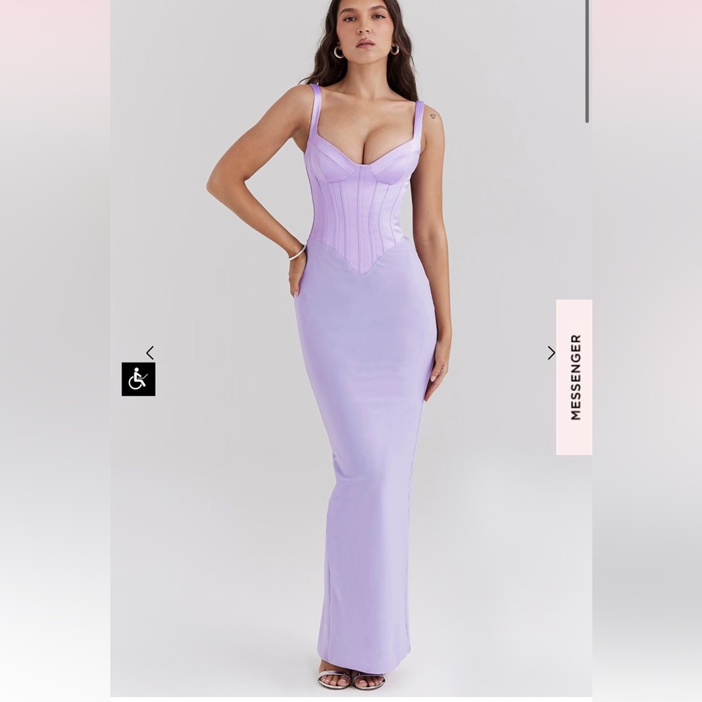 Breeze houseofCb satin dress with corset (orchid color) worn once size Medium